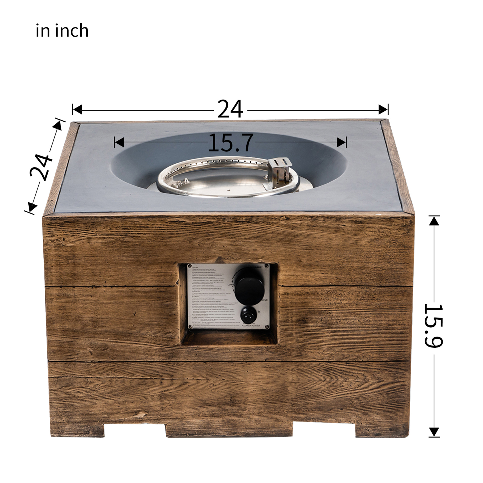 Square Propane Fire Pit