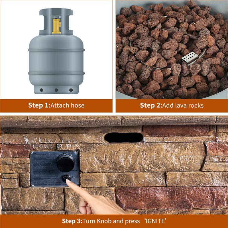 Magnesium Oxide Propane Outdoor Fire Pit Table