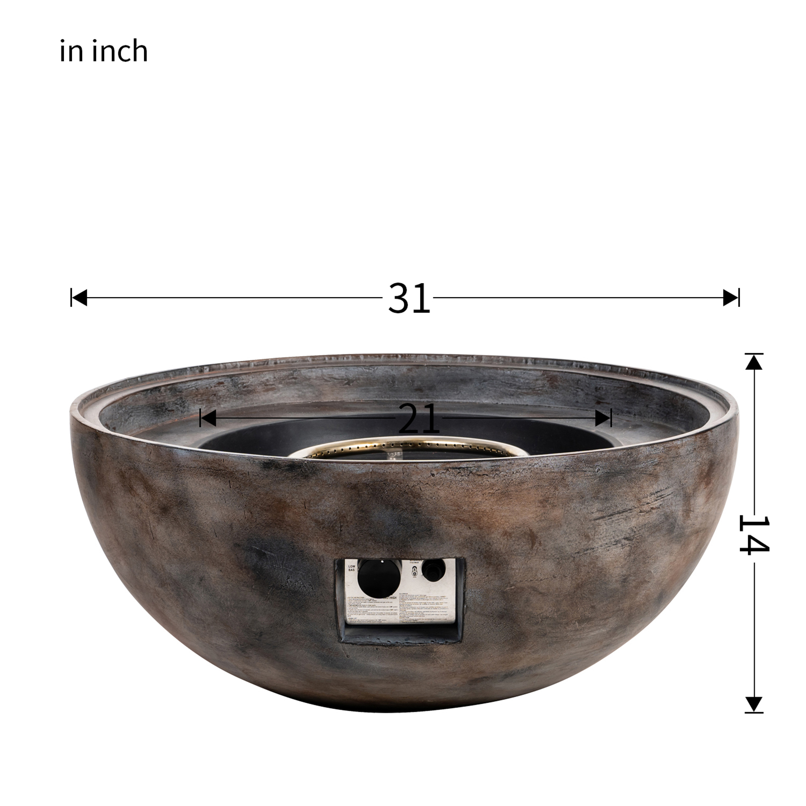 Warm Concrete Outdoor Fire Bowl