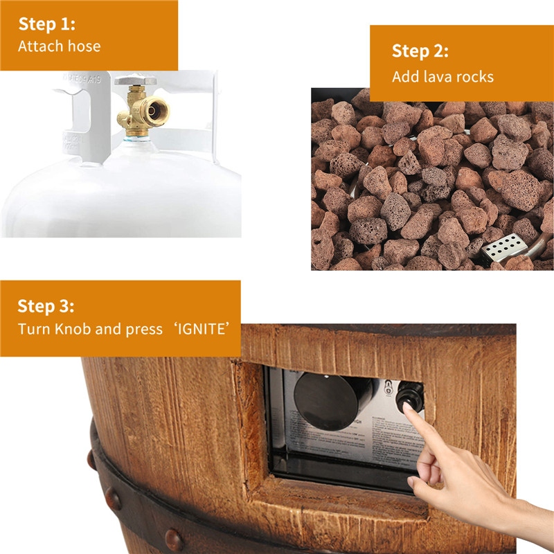 Magnesium Oxide Propane Outdoor Fire Pit Table