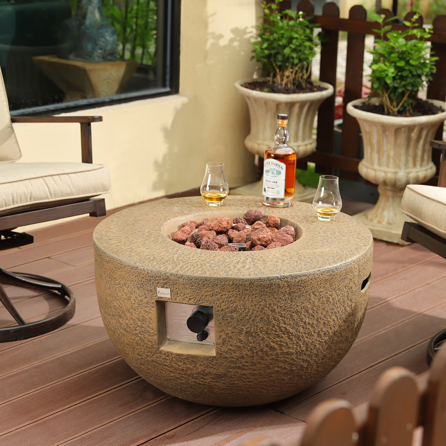 Warm Concrete Outdoor Fire Bowl