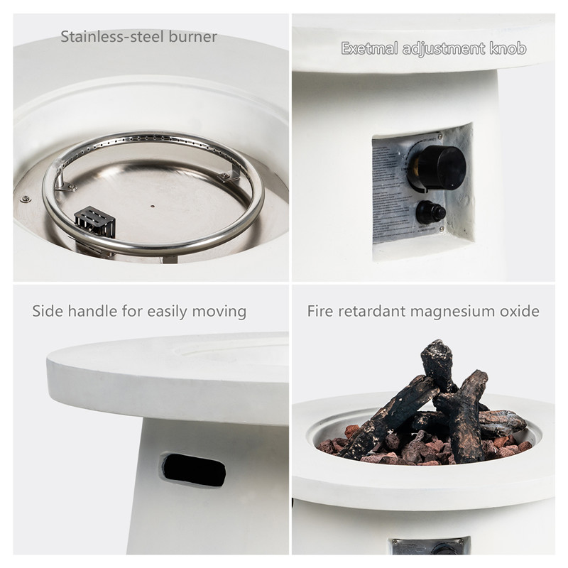 TM19012-W Magnesium Oxide Propane Outdoor Fire Pit 