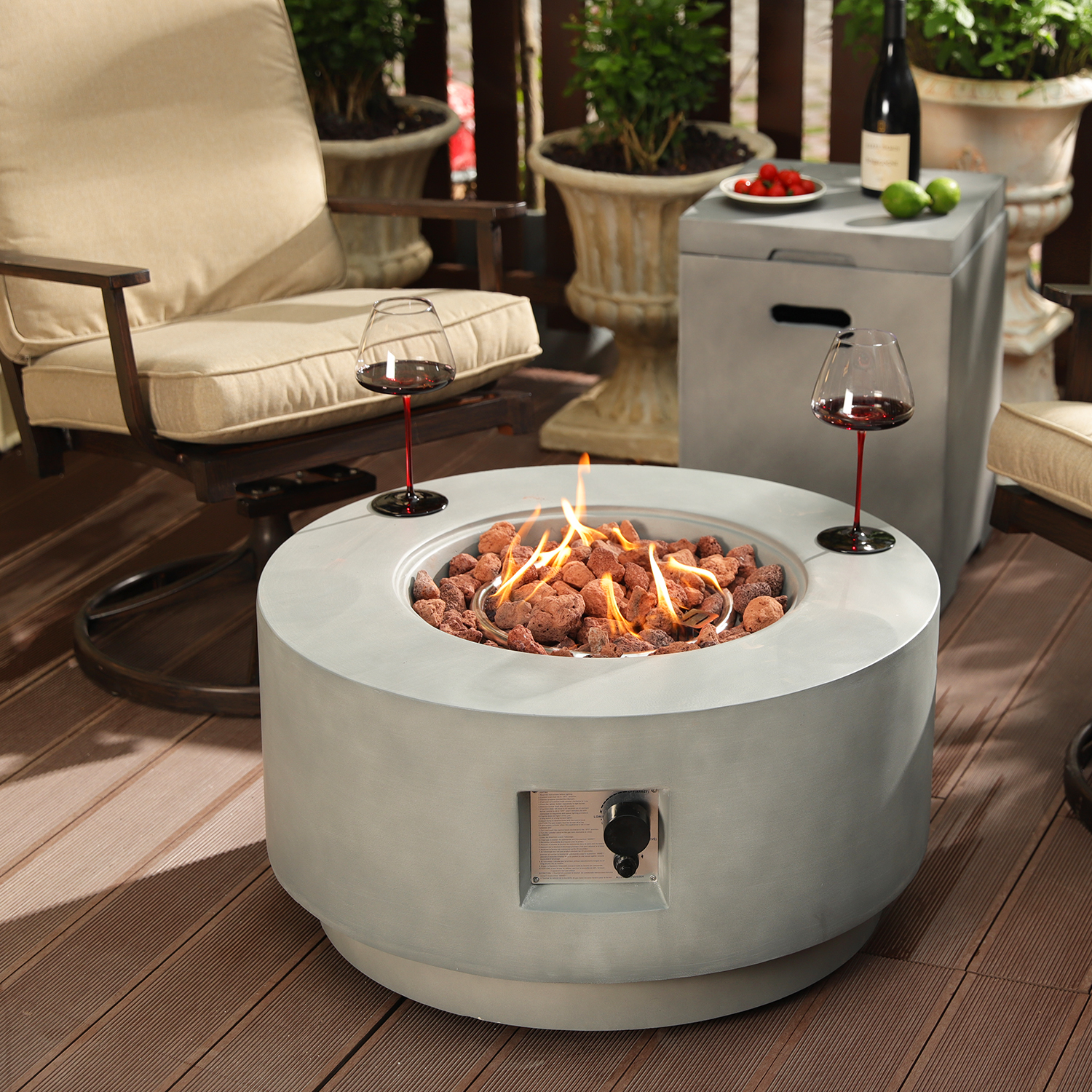 Stone polish Outdoor Fire Bowl