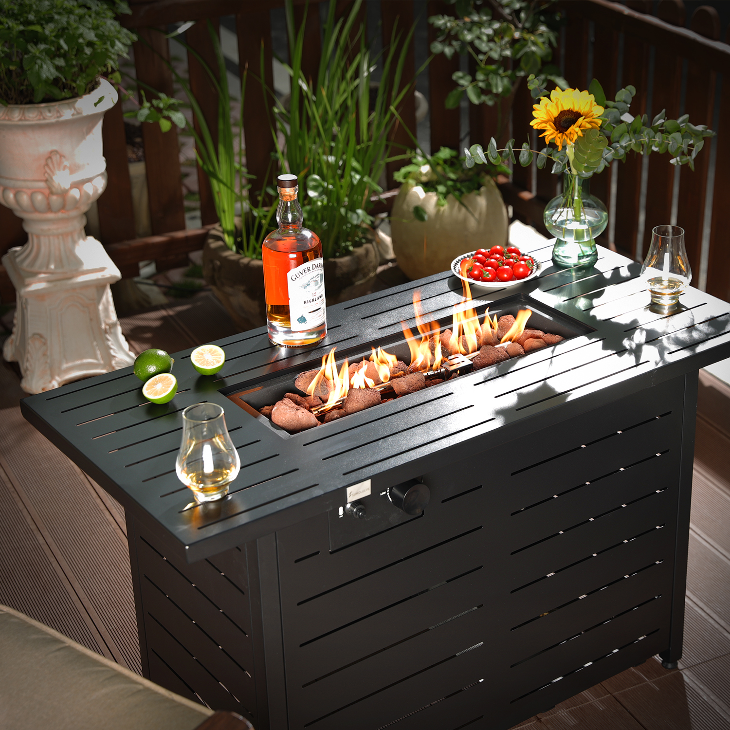 In-stock Powder coated Steel Fire Table