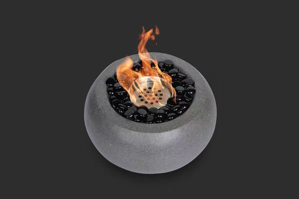 Beige Table Top Fire Bowl