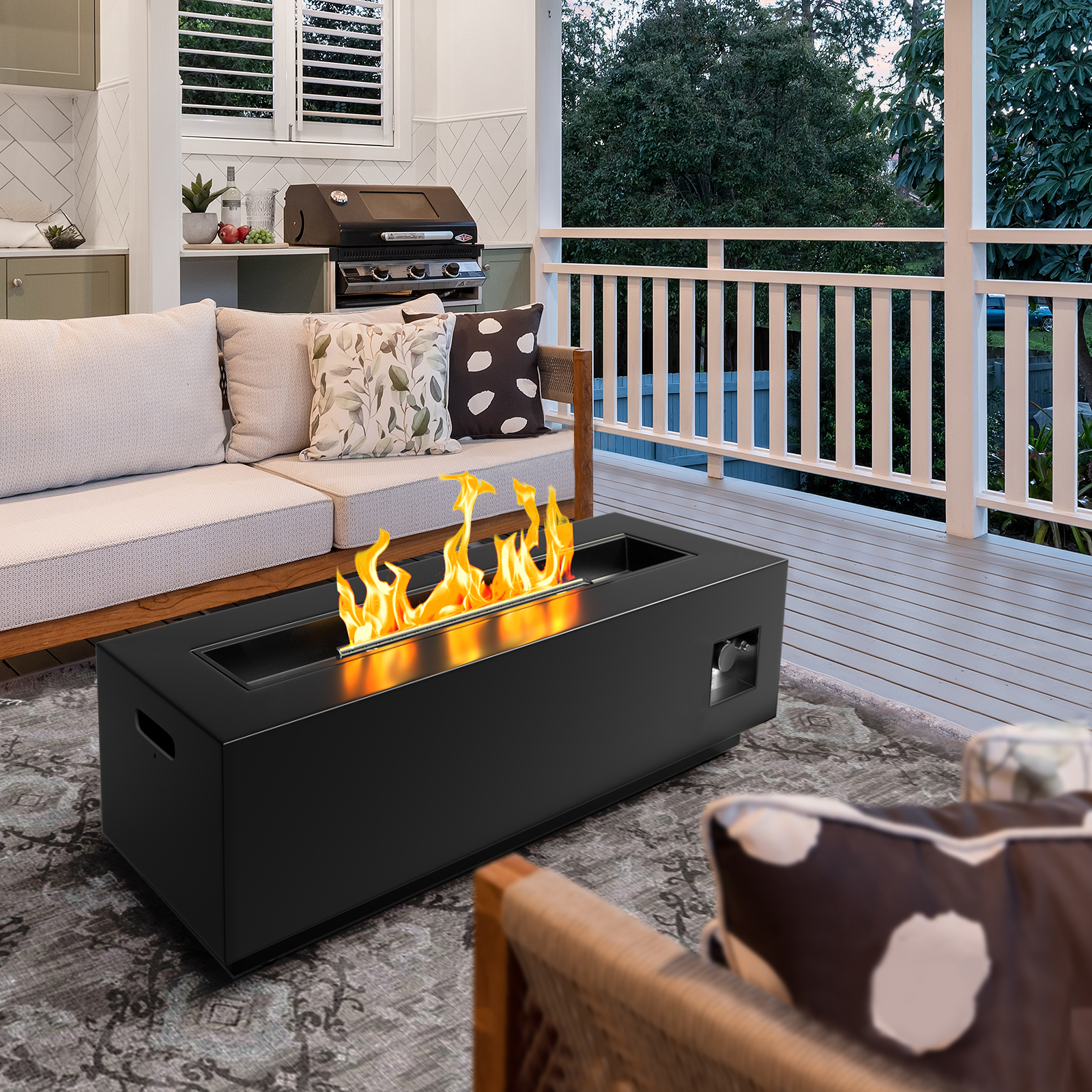 15'' H x 48'' W Outdoor Fire Pit