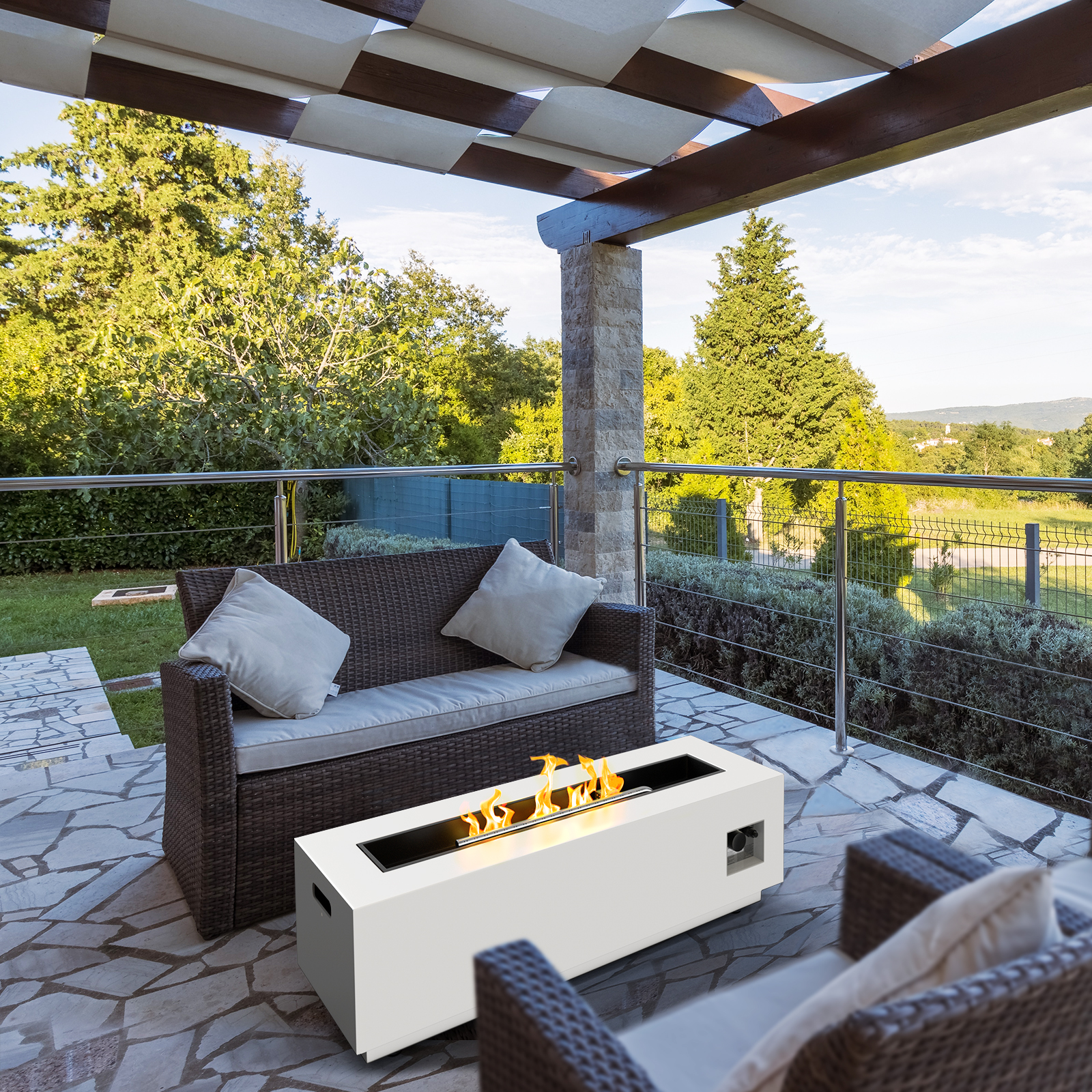 15'' H x 48'' W Outdoor Fire Pit