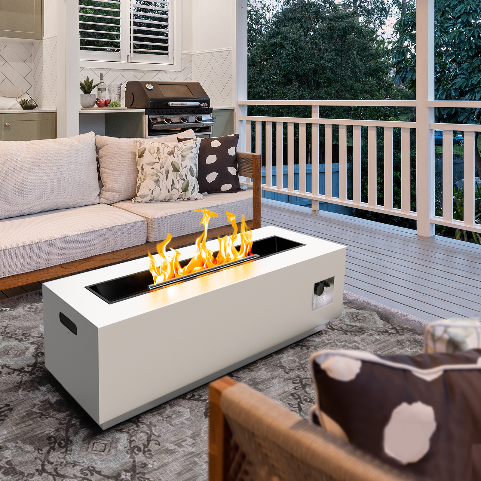 15'' H x 48'' W Outdoor Fire Pit