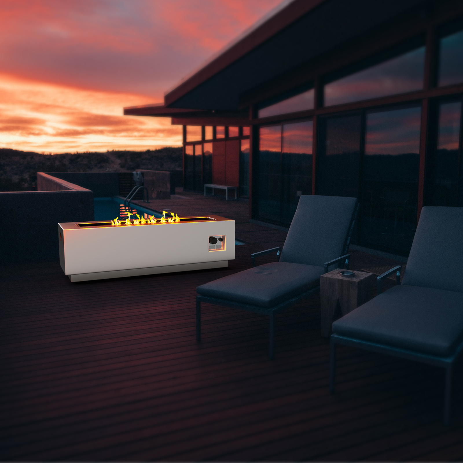 15'' H x 48'' W Outdoor Fire Pit