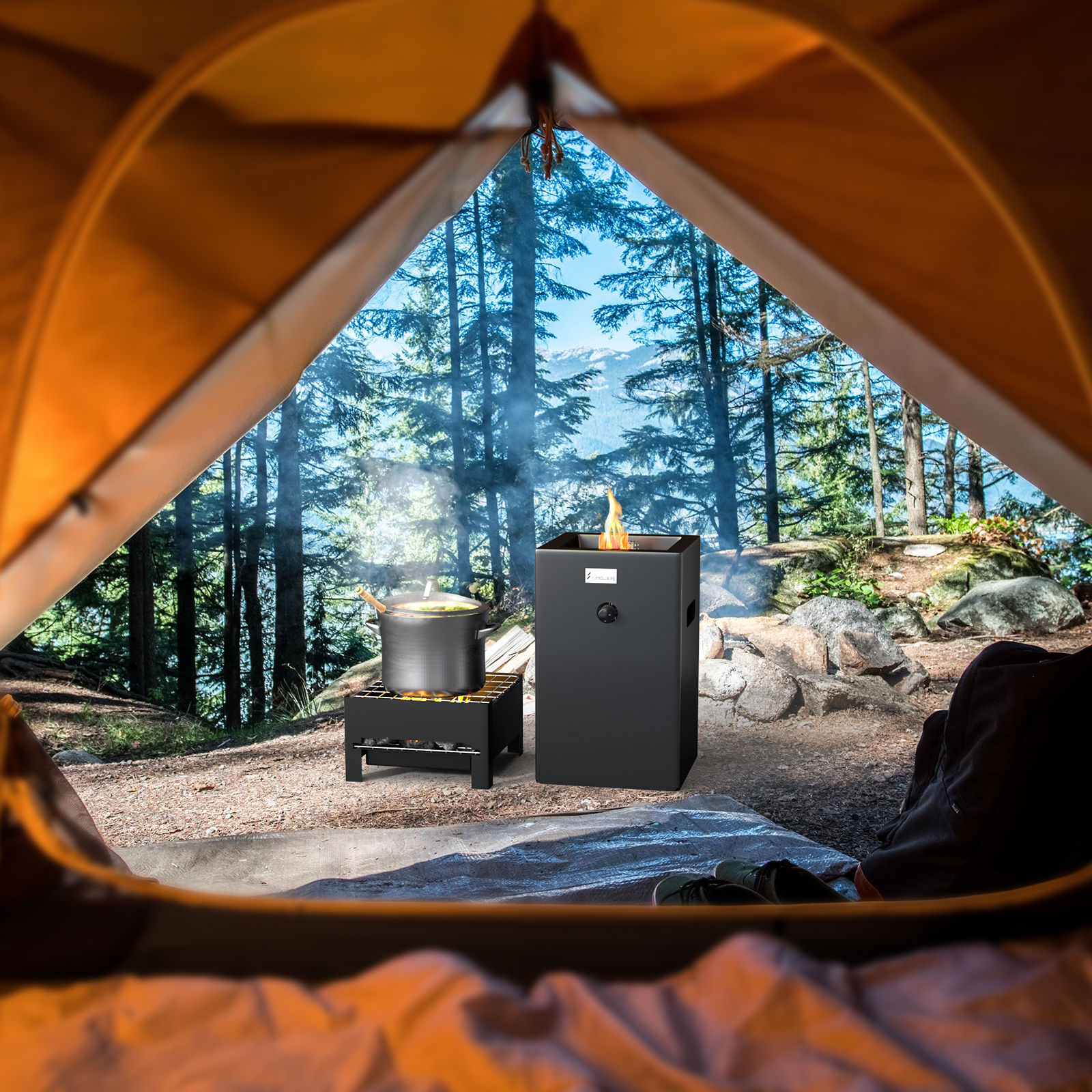 21'' H x 10'' W Iron Propane Outdoor Fire Pit