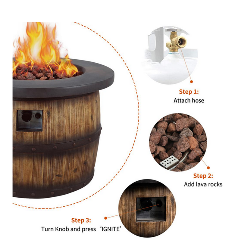 Magnesium Oxide Propane Outdoor Fire Pit Table