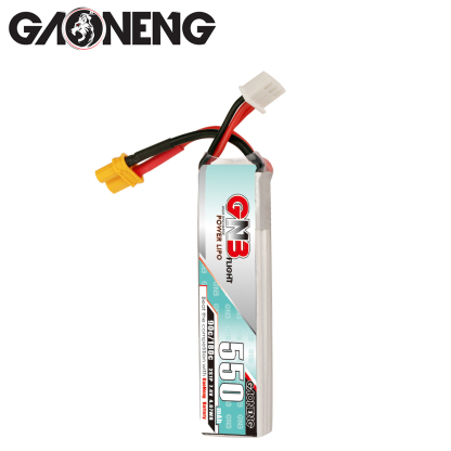4PCS - GAONENG GNB 2S 7.4V 550mAh 90C XT30 LiPo Battery Long Type