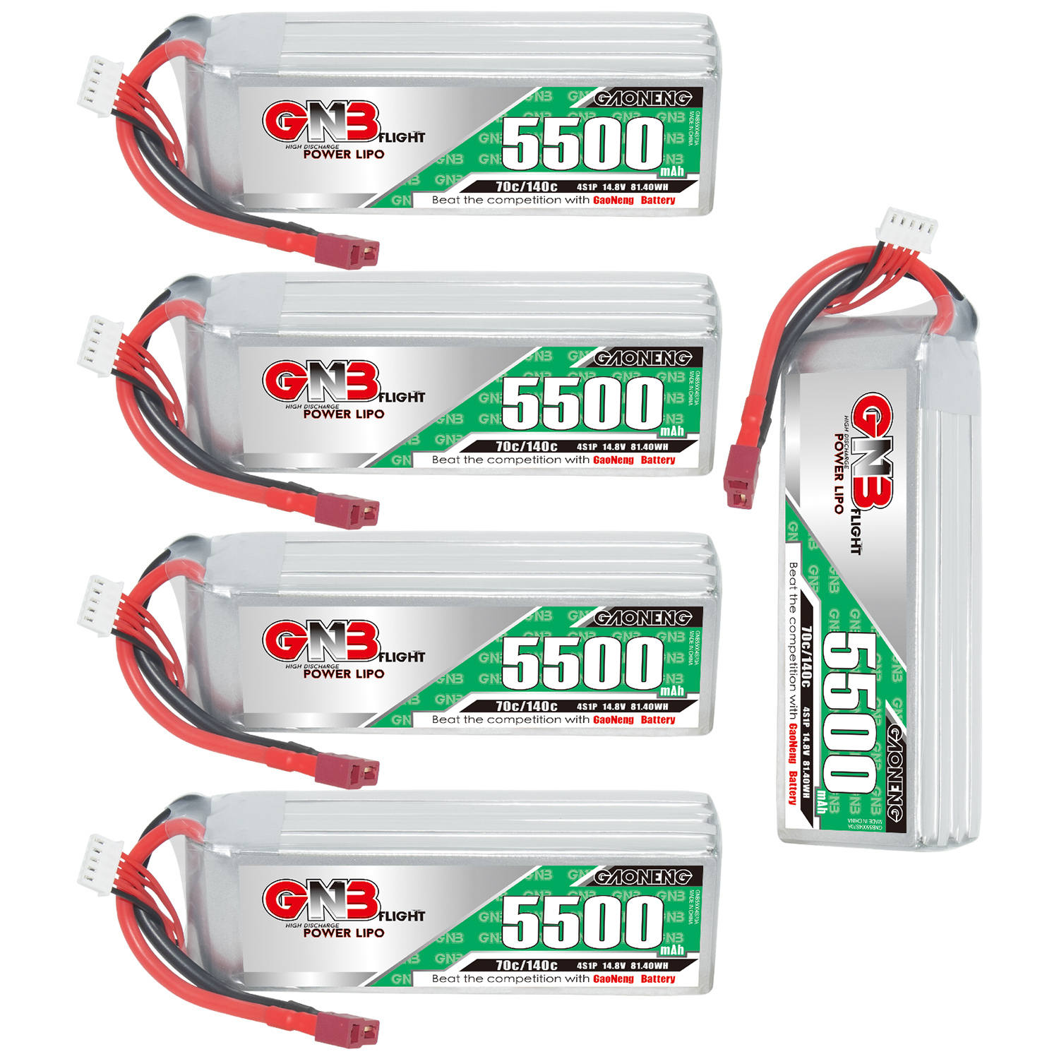 GAONENG GNB 4S 14.8V 5500mAh 70C XT90 LiPo Battery T-PLUG