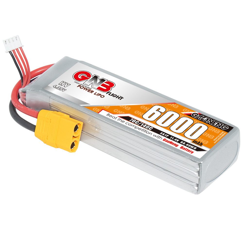1PC - GAONENG GNB HV 3S 11.4V 6000mAh 70C LiPo Battery XT90
