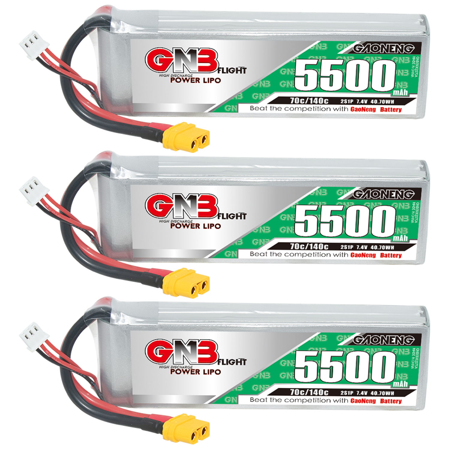 GAONENG GNB 2S 7.4V 5500mAh 70C LiPo Battery XT60