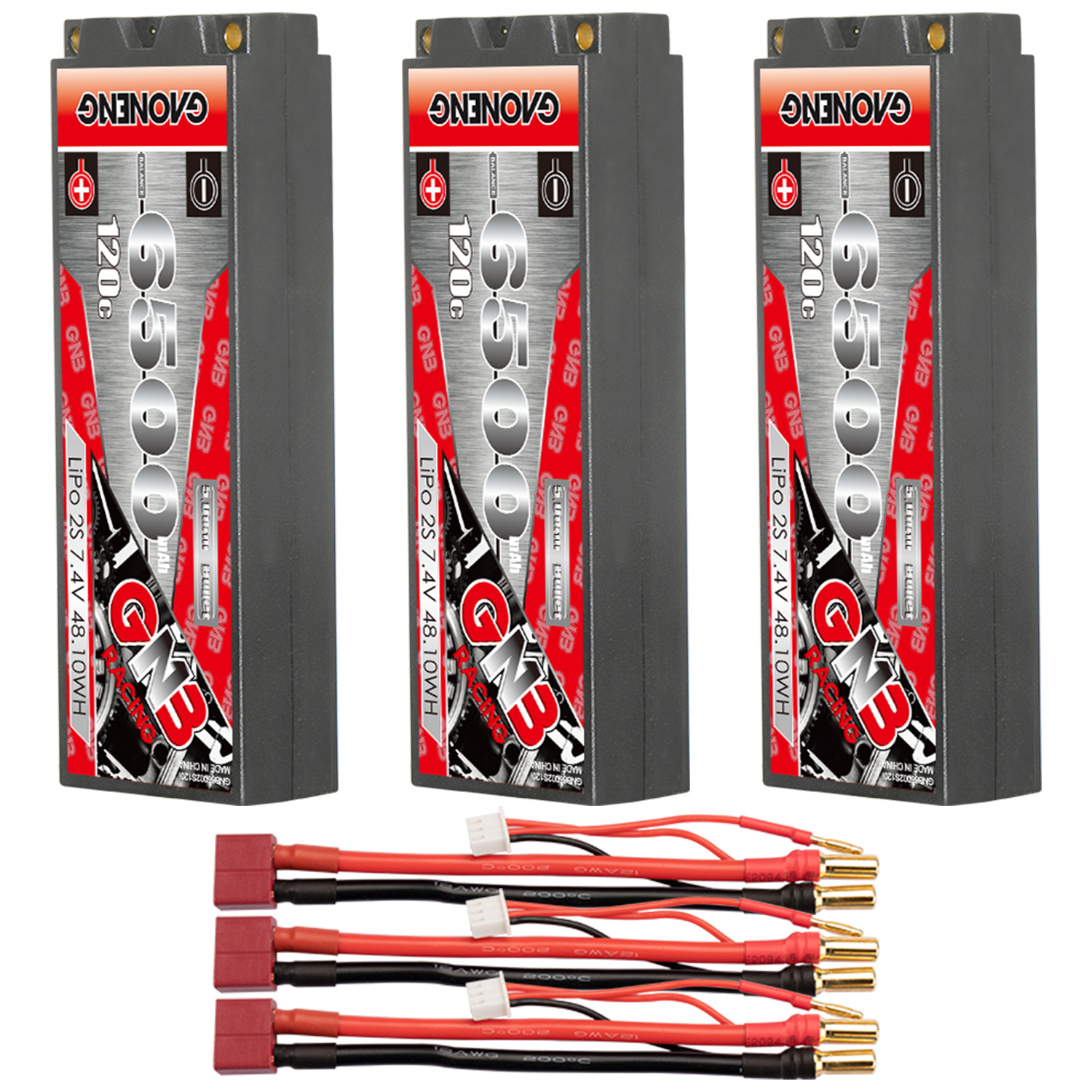 GAONENG GNB 2S 7.4V 6500mAh 120C 5mm Bullet Hard Case LiPo Battery