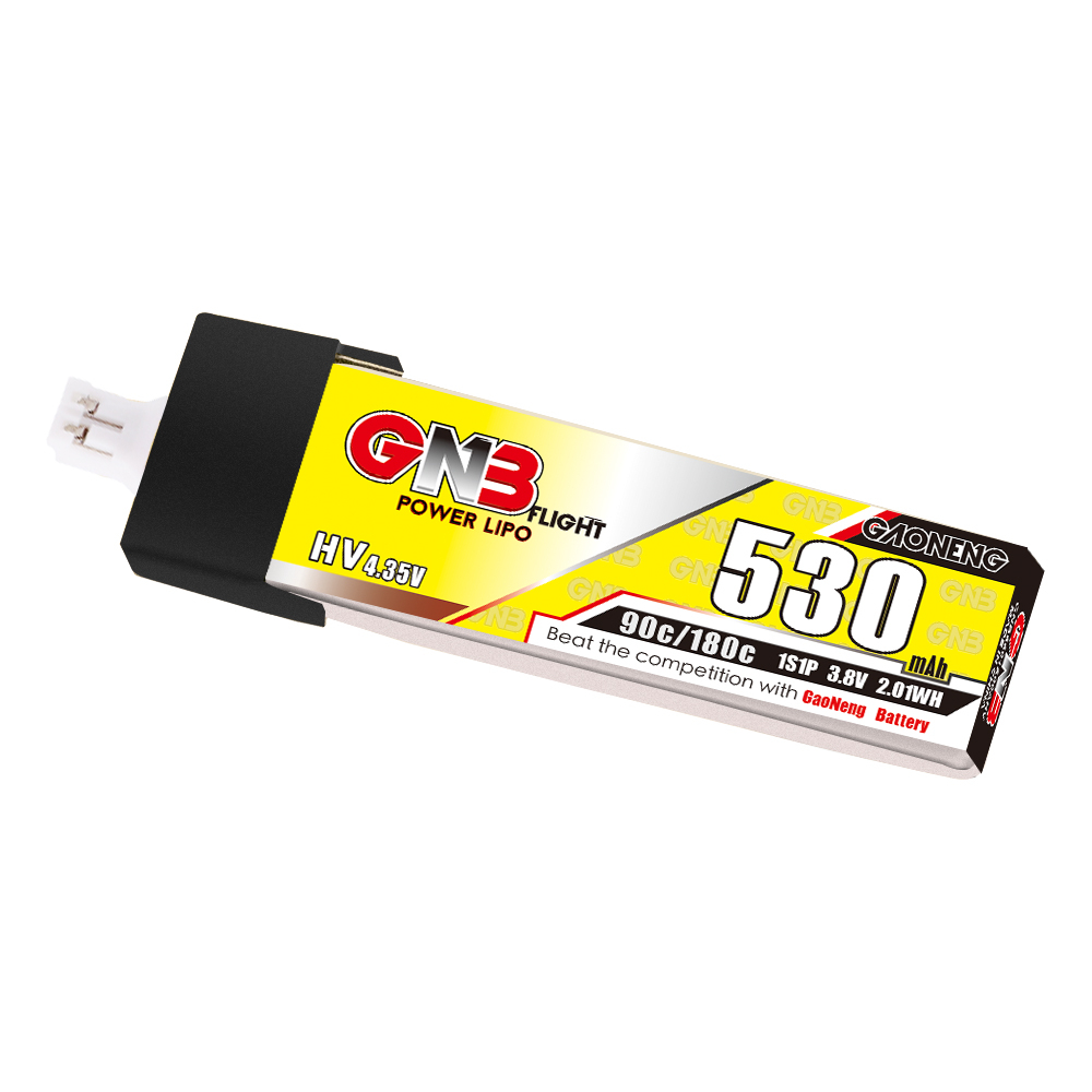 4PCS - GAONENG GNB LiHV 1S 3.8V 530mAh 90C PH2.0 Plastic Head LiPo Battery