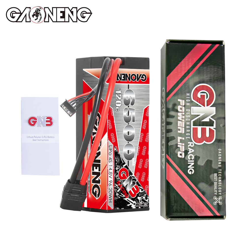 1PC - GAONENG GNB 4S 14.8V 6500mAh 120C Cabled Hard Case LiPo Battery XT90