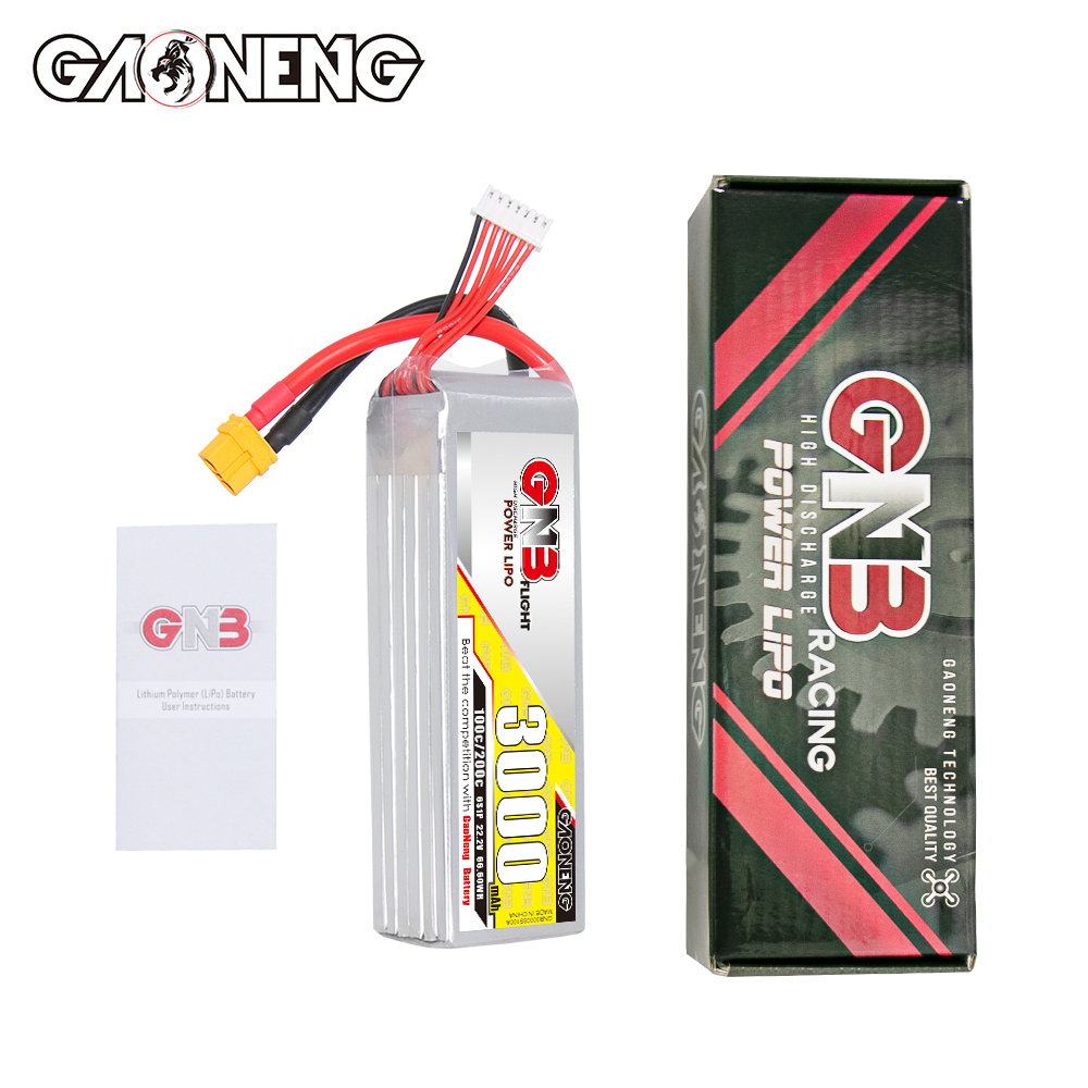 1PC - GAONENG GNB 6S 22.2V 3000mAh 100C LiPo Battery XT60