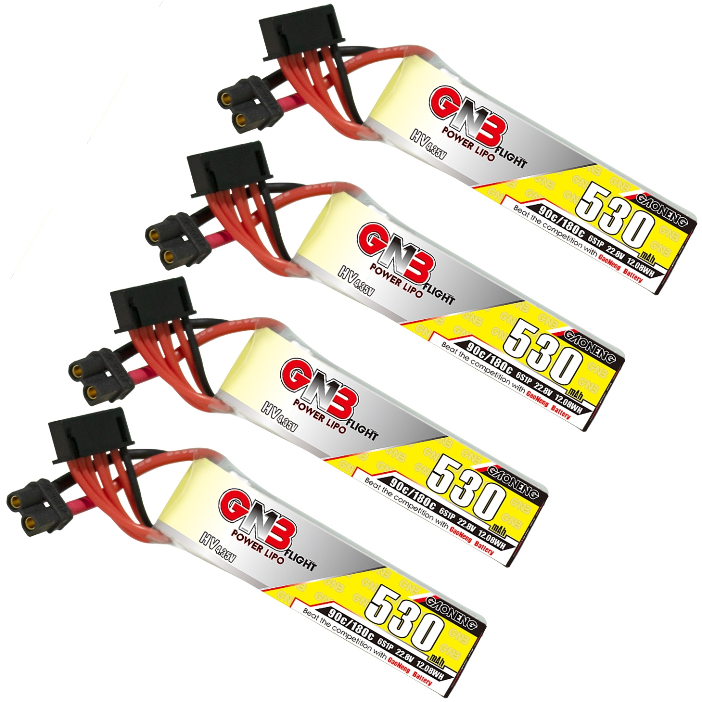 GAONENG GNB LiHV 6S 22.8V 530mAh 90C XT30 LiPo Battery Long Type