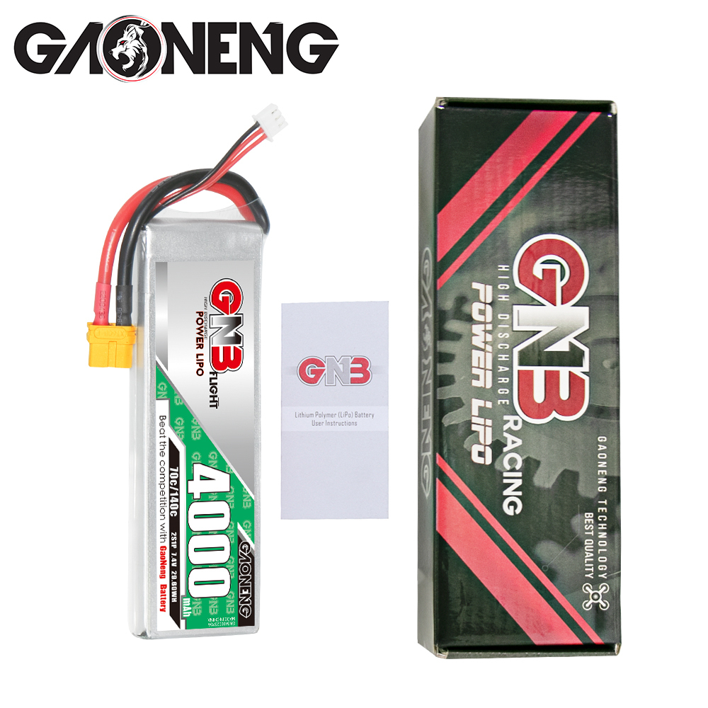 1PCS - GAONENG GNB 2S 7.4V 4000mAh 70C LiPo Battery XT60