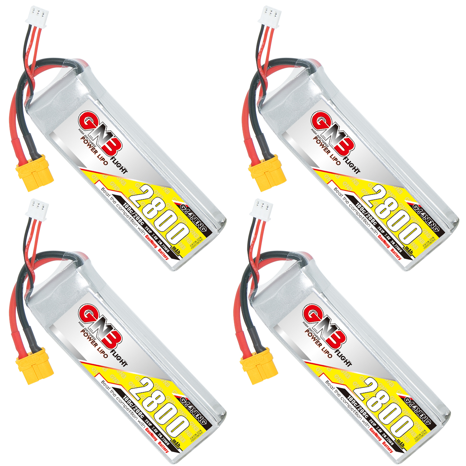 GAONENG GNB 2S 7.4V 2800mAh 100C LiPo Battery XT60 Connector