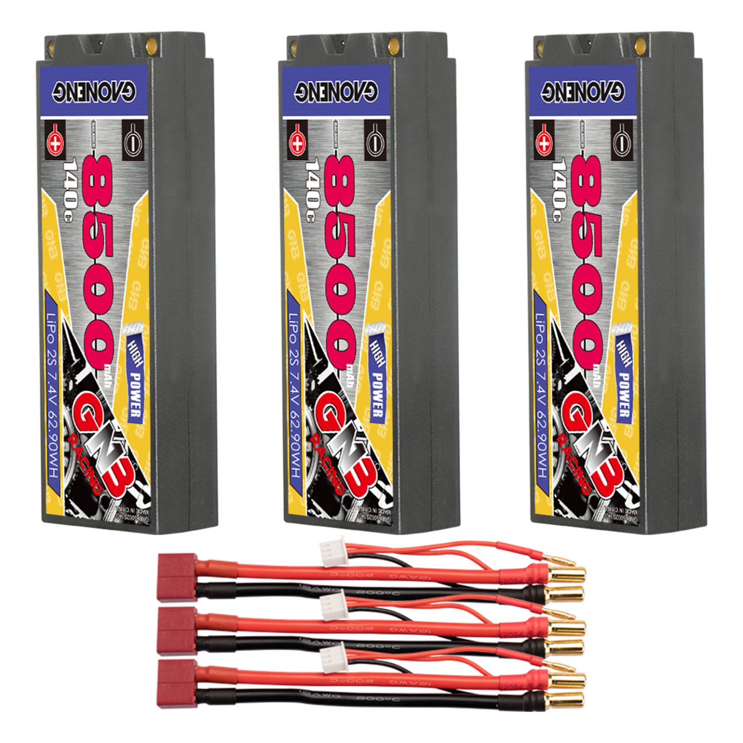 GAONENG GNB 2S 7.4V 8500mAh 140C 5mm Bullet Hard Case LiPo Battery