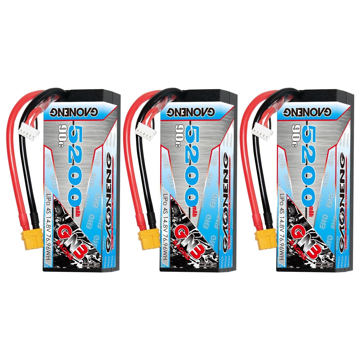 GAONENG GNB 4S 14.8V 5200mAh 90C Cabled Hard Case LiPo Battery XT60