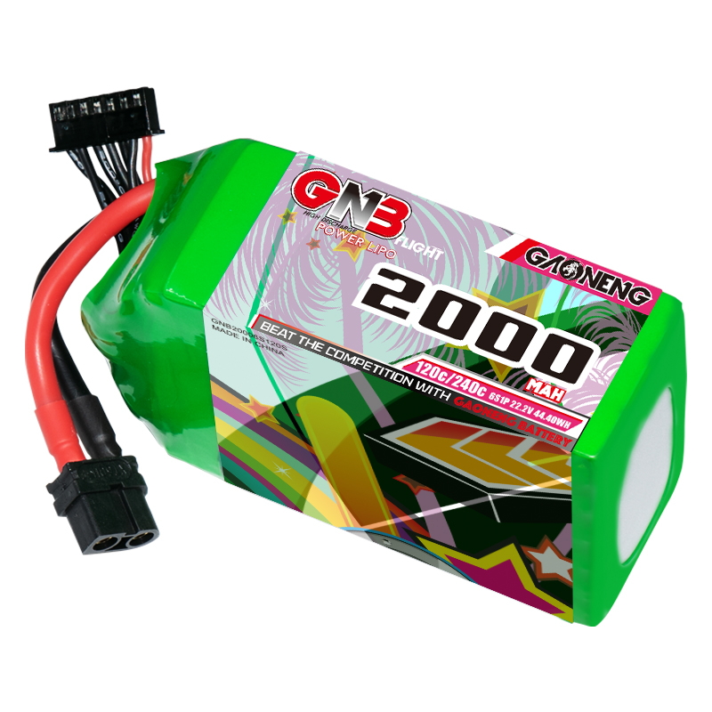 2PCS - GAONENG GNB 6S 22.2V 2000mAh 120C XT60 LiPo Battery