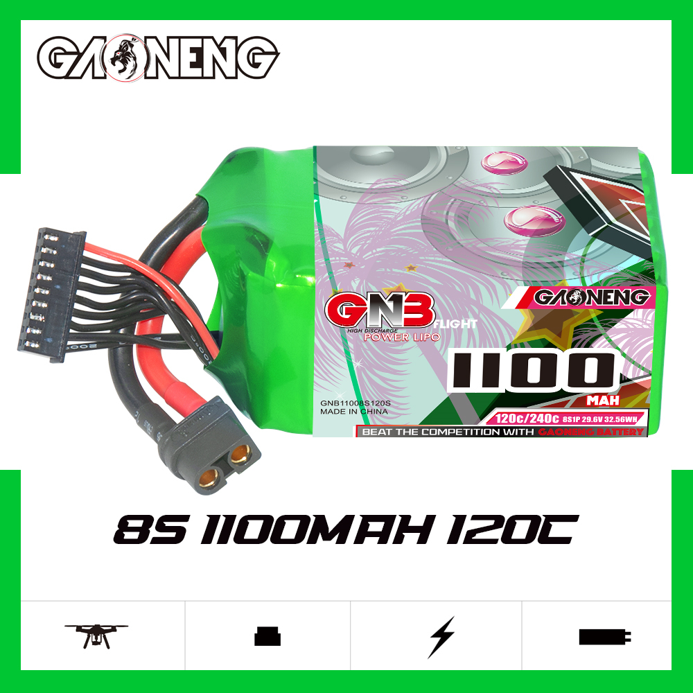 GAONENG GNB 8S 29.6V 1100mAh 120C XT60 LiPo Battery