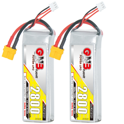 2PCS - GAONENG GNB 2S 7.4V 2800mAh 100C LiPo Battery XT60 Connector