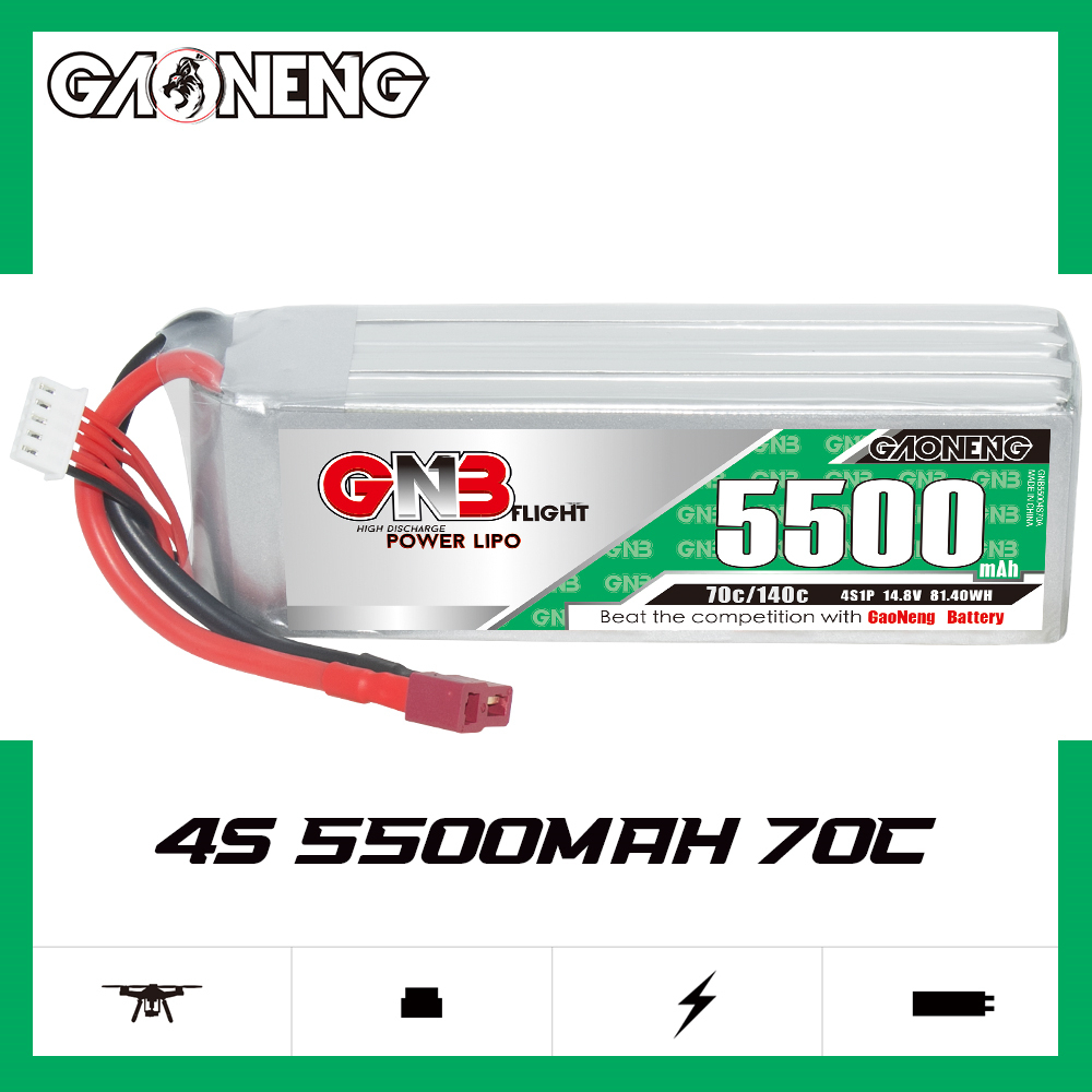 GAONENG GNB 4S 14.8V 5500mAh 70C XT90 LiPo Battery T-PLUG