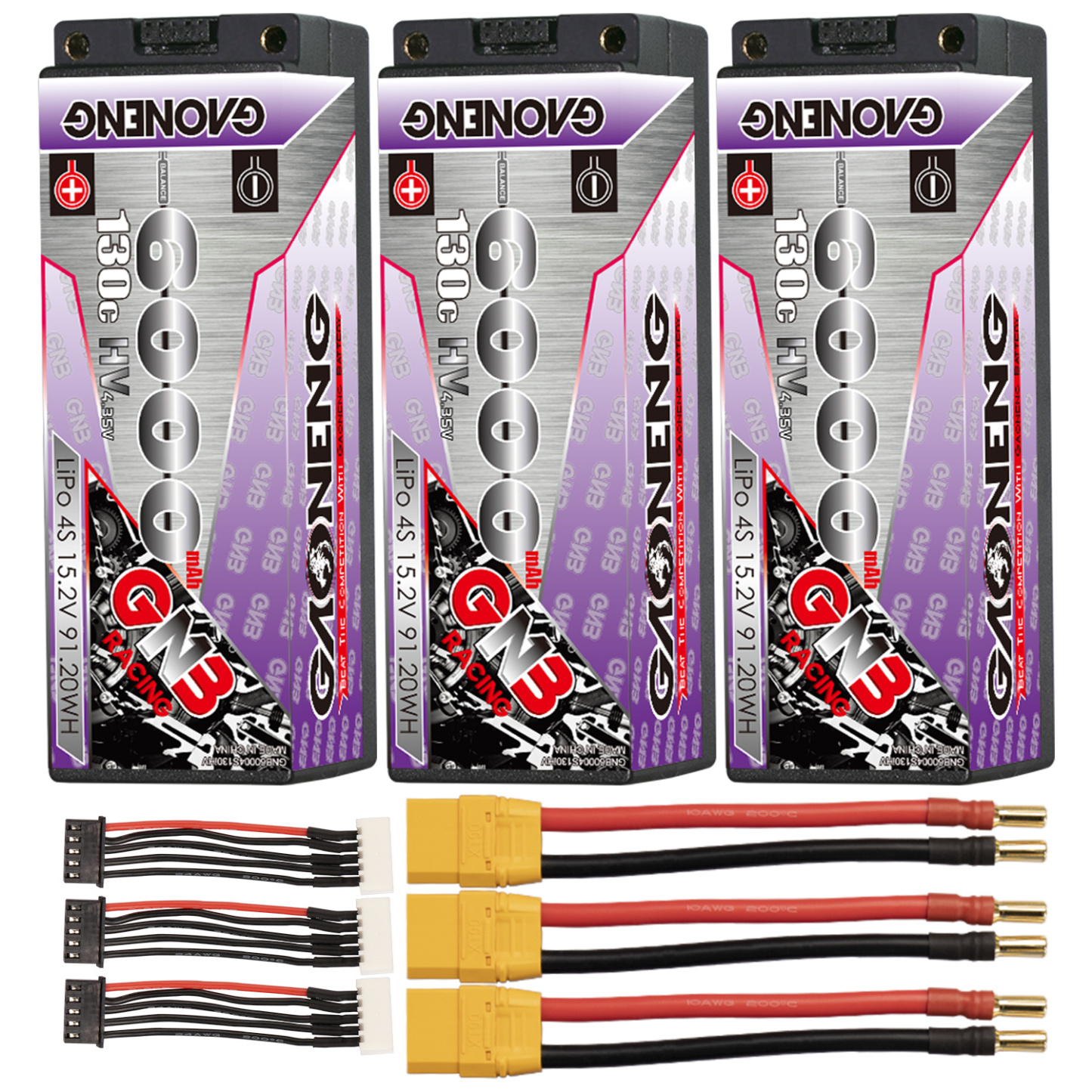 GAONENG GNB LiHV 4S 15.2V 6000mAh 130C 5mm Bullet Hard Case LiPo Battery