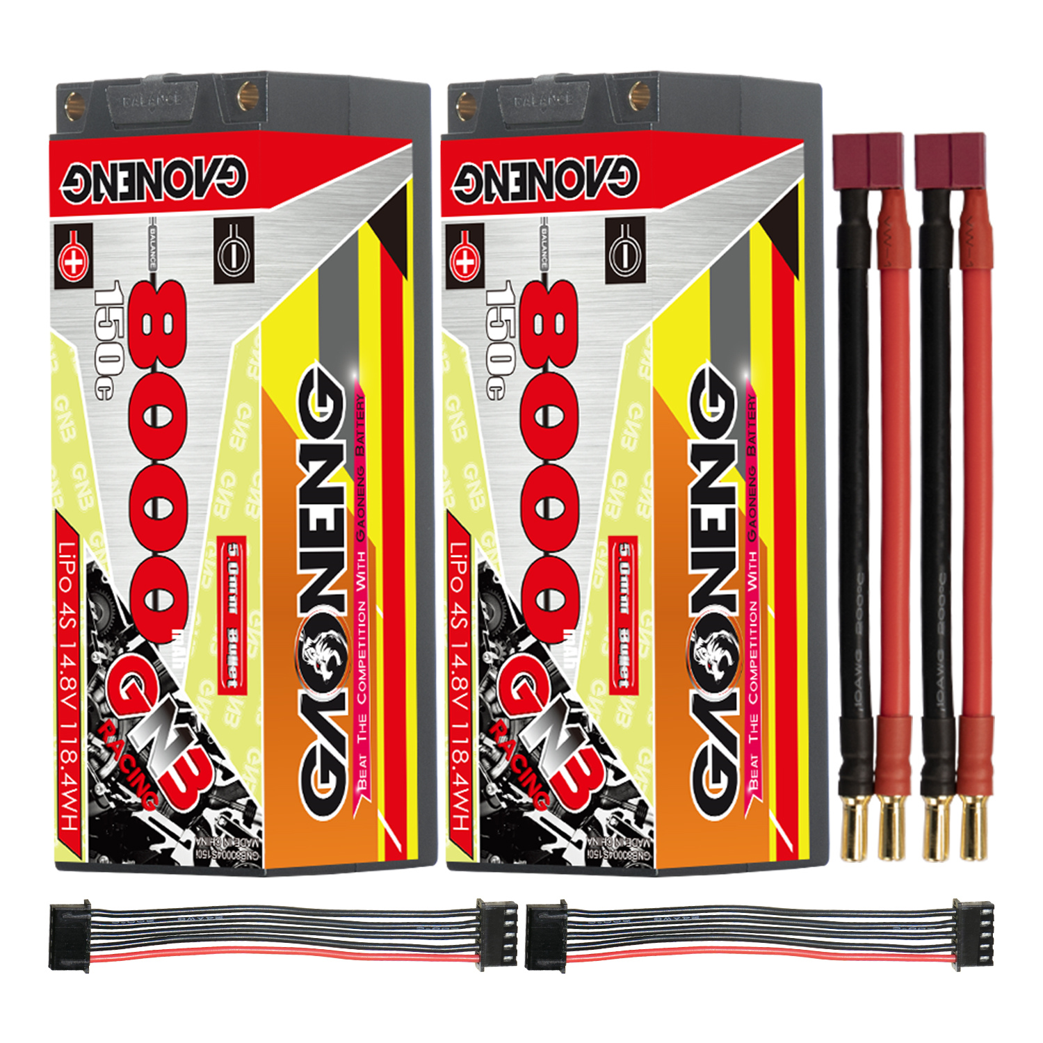 GAONENG GNB 4S 14.8V 8000mAh 150C 5mm Bullet Hard Case LiPo Battery