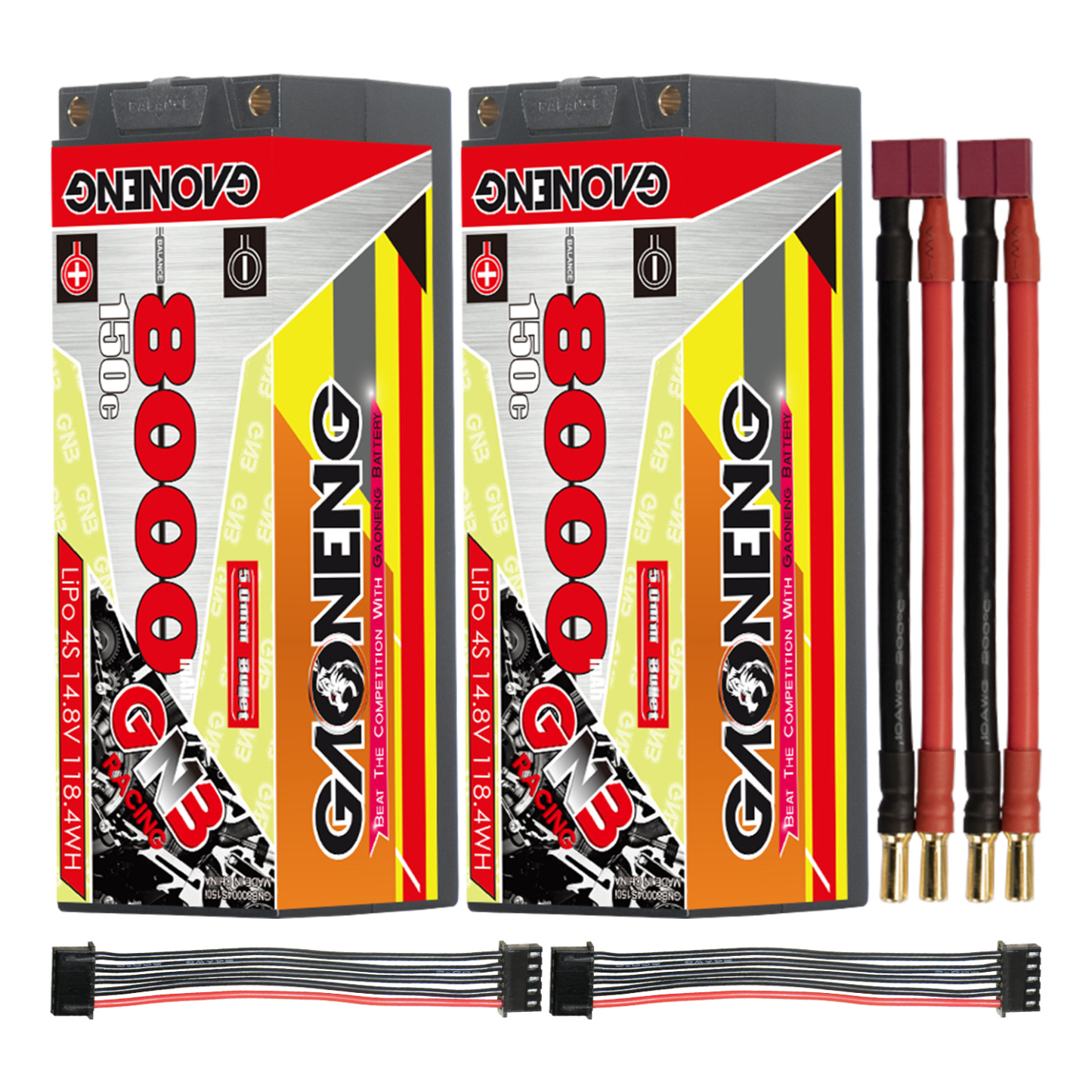 GAONENG GNB 4S 14.8V 8000mAh 150C 5mm Bullet Hard Case LiPo Battery