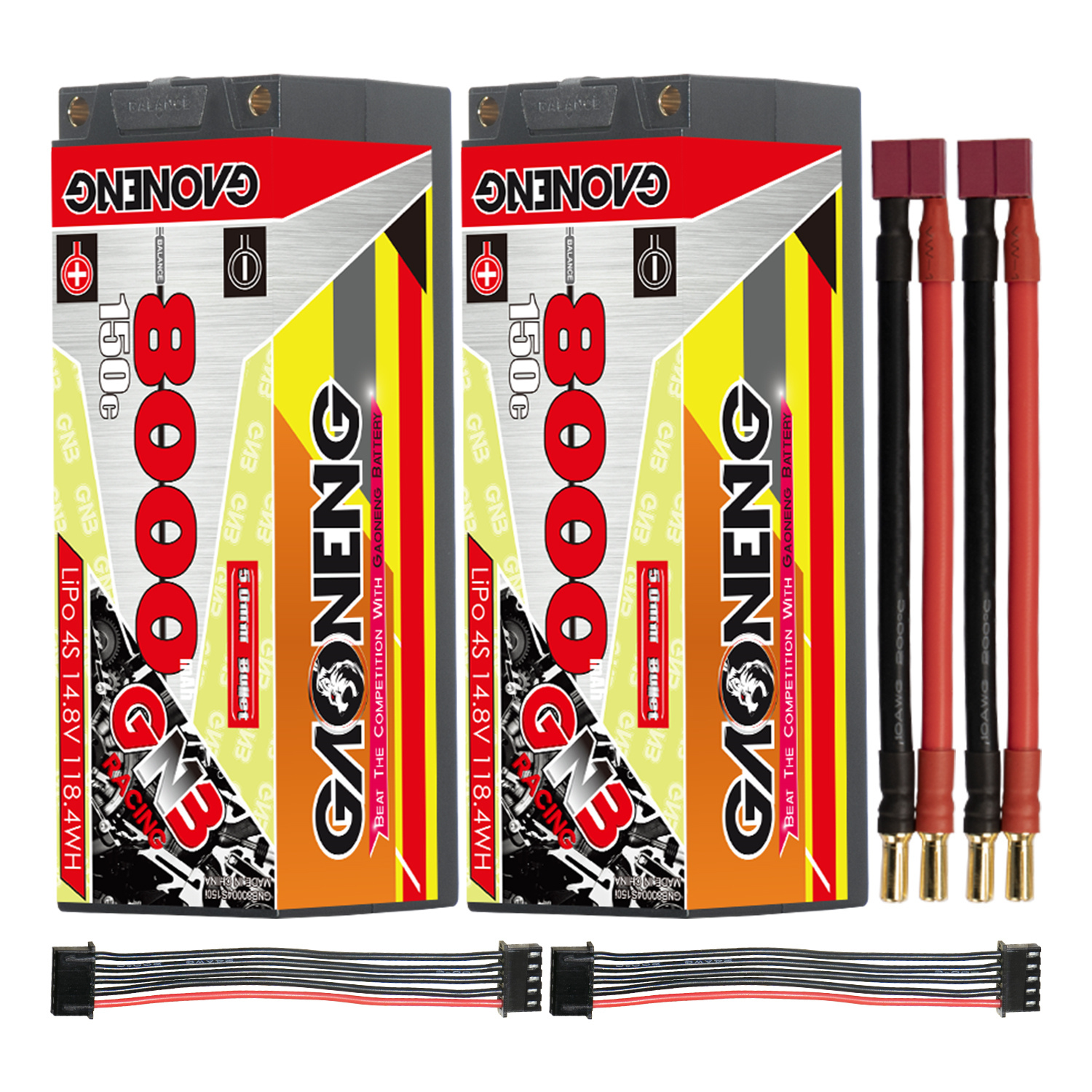 GAONENG GNB 4S 14.8V 8000mAh 150C 5mm Bullet Hard Case LiPo Battery