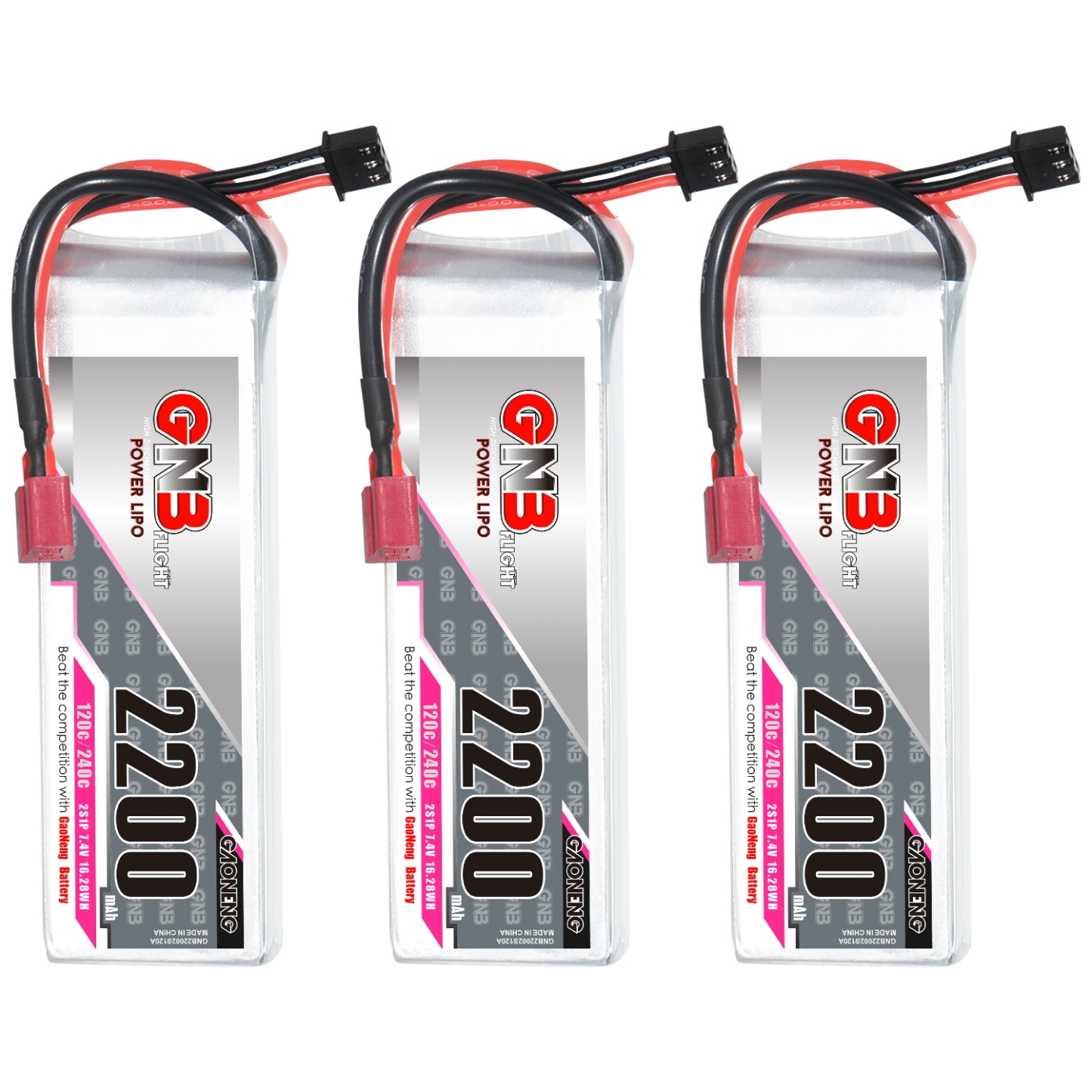 GAONENG GNB 2S 7.4V 2200mAh 120C LiPo Battery T-Plug
