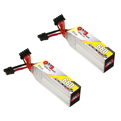 2PCS - GAONENG GNB 4S 15.2V 660mAh 90C XT30 LiPo Battery Long Type