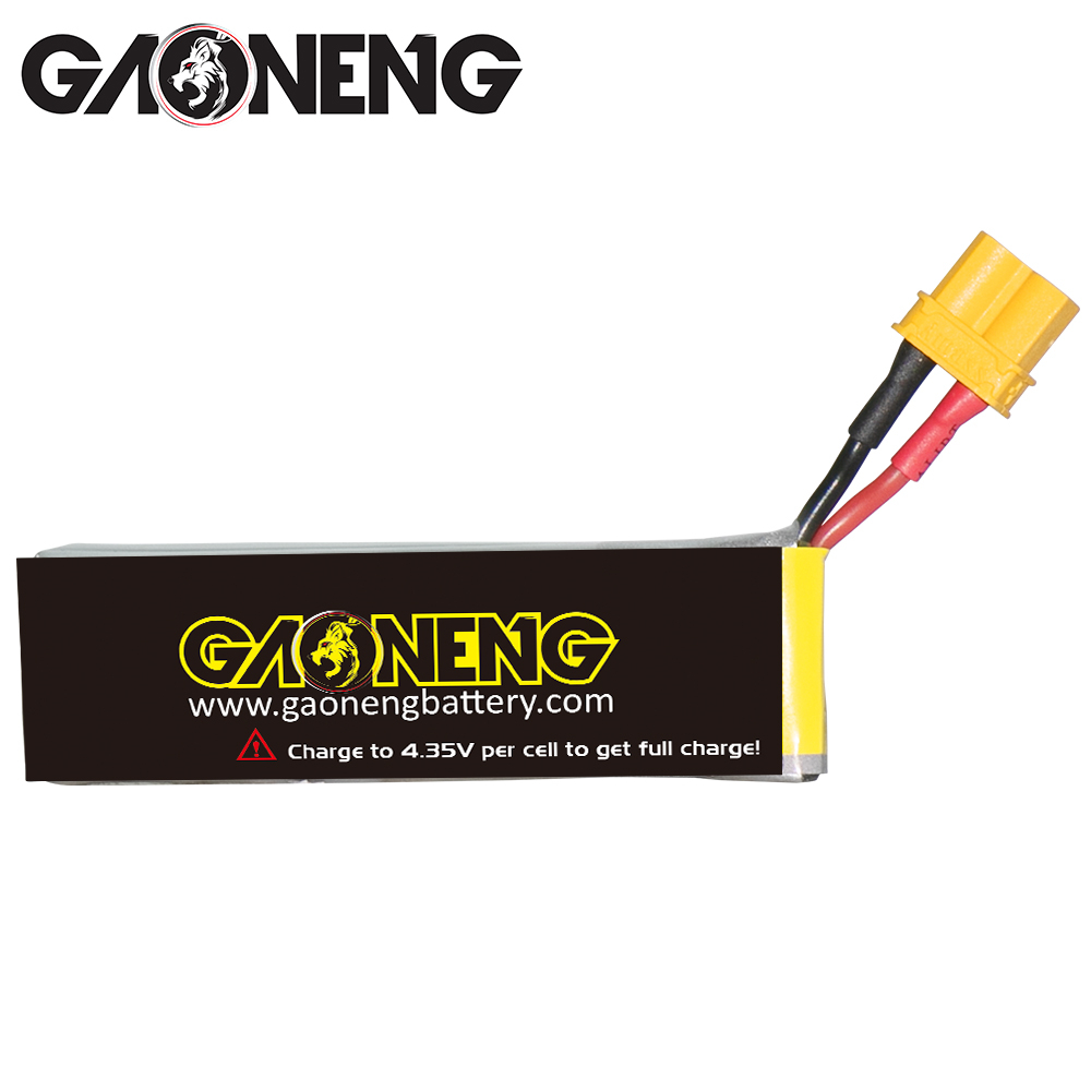 4PCS - GAONENG GNB LiHV 1S 3.8V 660mAh 90C XT30 Cabled LiPo Battery