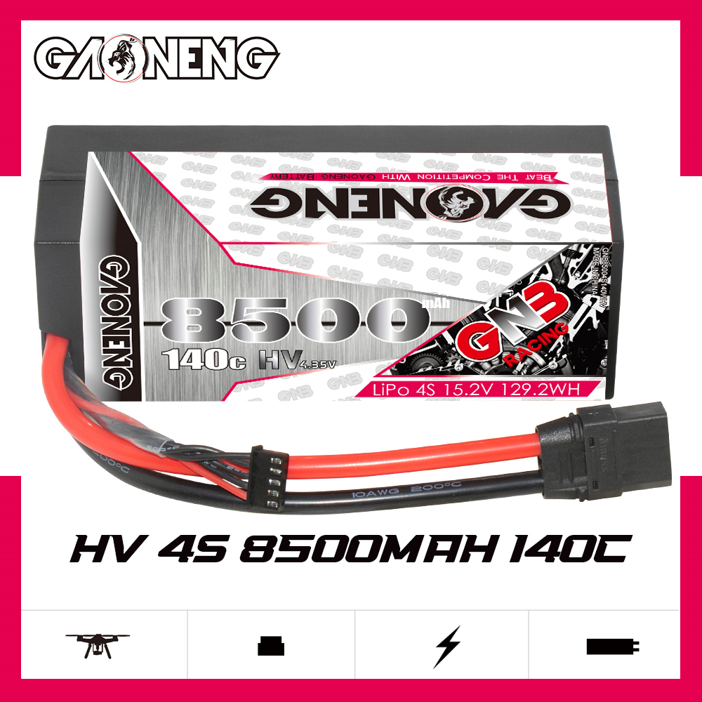 GAONENG GNB LiHV 4S 15.2V 8500mAh 140C Cabled Hard Case LiPo Battery XT90