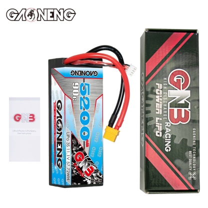 GAONENG GNB 3S 11.1V 5200mAh 90C Cabled Hard Case LiPo Battery XT60
