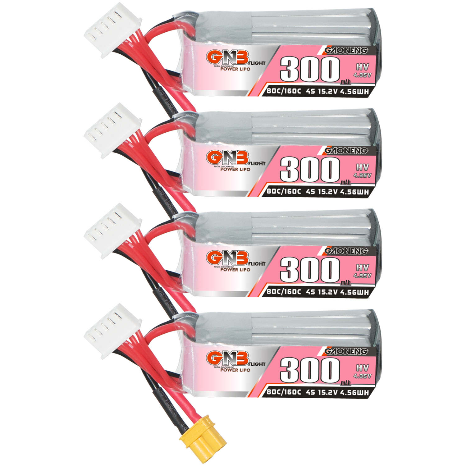 GAONENG GNB LiHV 4S 15.2V 300mAh 80C XT30 LiPo Battery