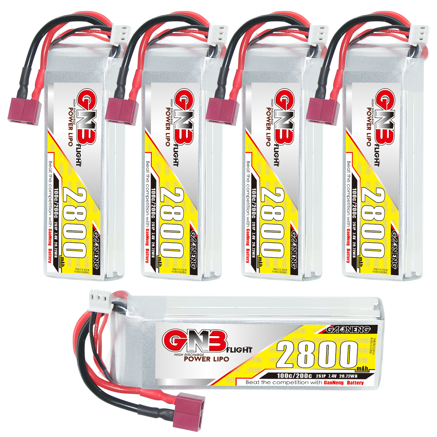 GAONENG GNB 2S 7.4V 2800mAh 100C LiPo Battery T-Plug