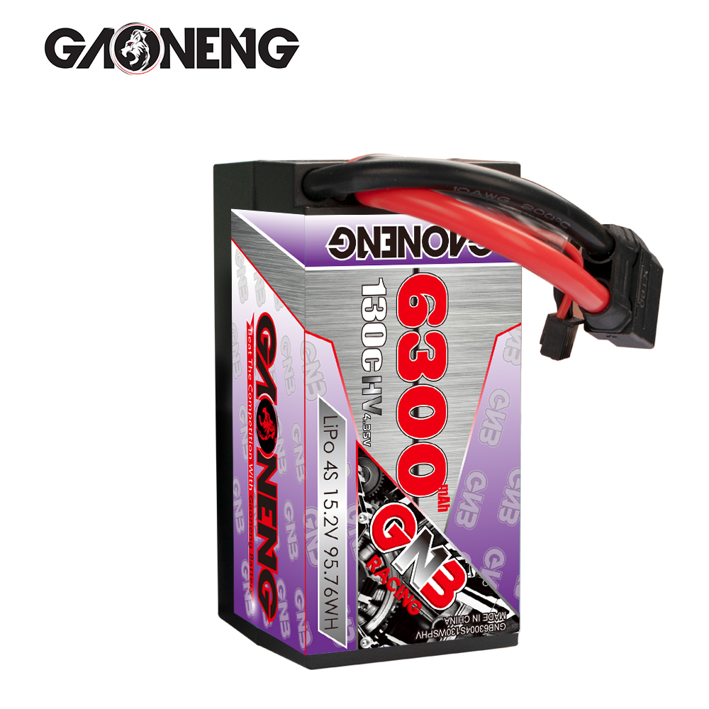 GAONENG GNB LiHV 4S 15.2V 6300mAh 130C Cabled 4S Shorty Hard Case LiPo Battery XT90