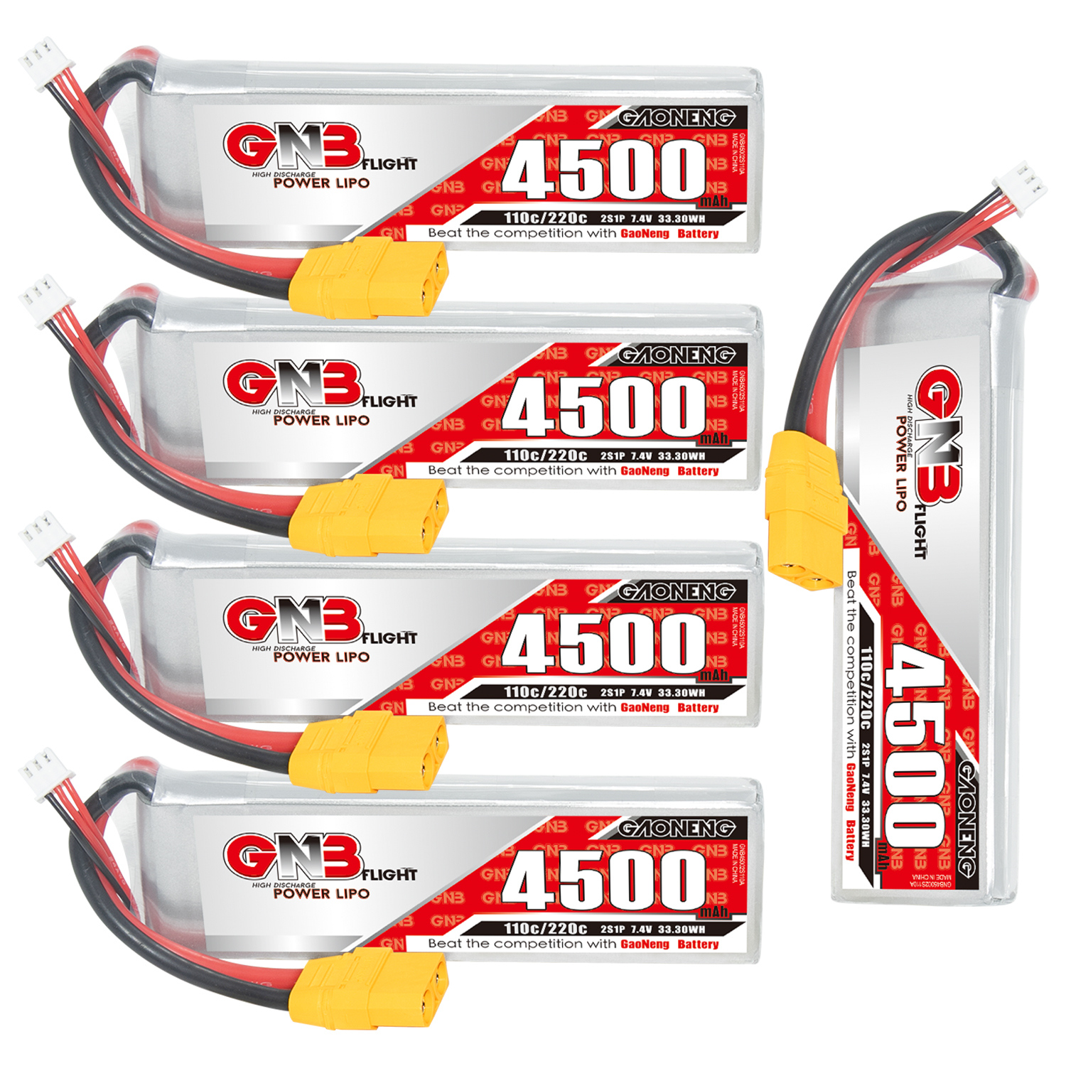 GAONENG GNB 2S 7.4V 4500mAh 110C LiPo Battery XT90