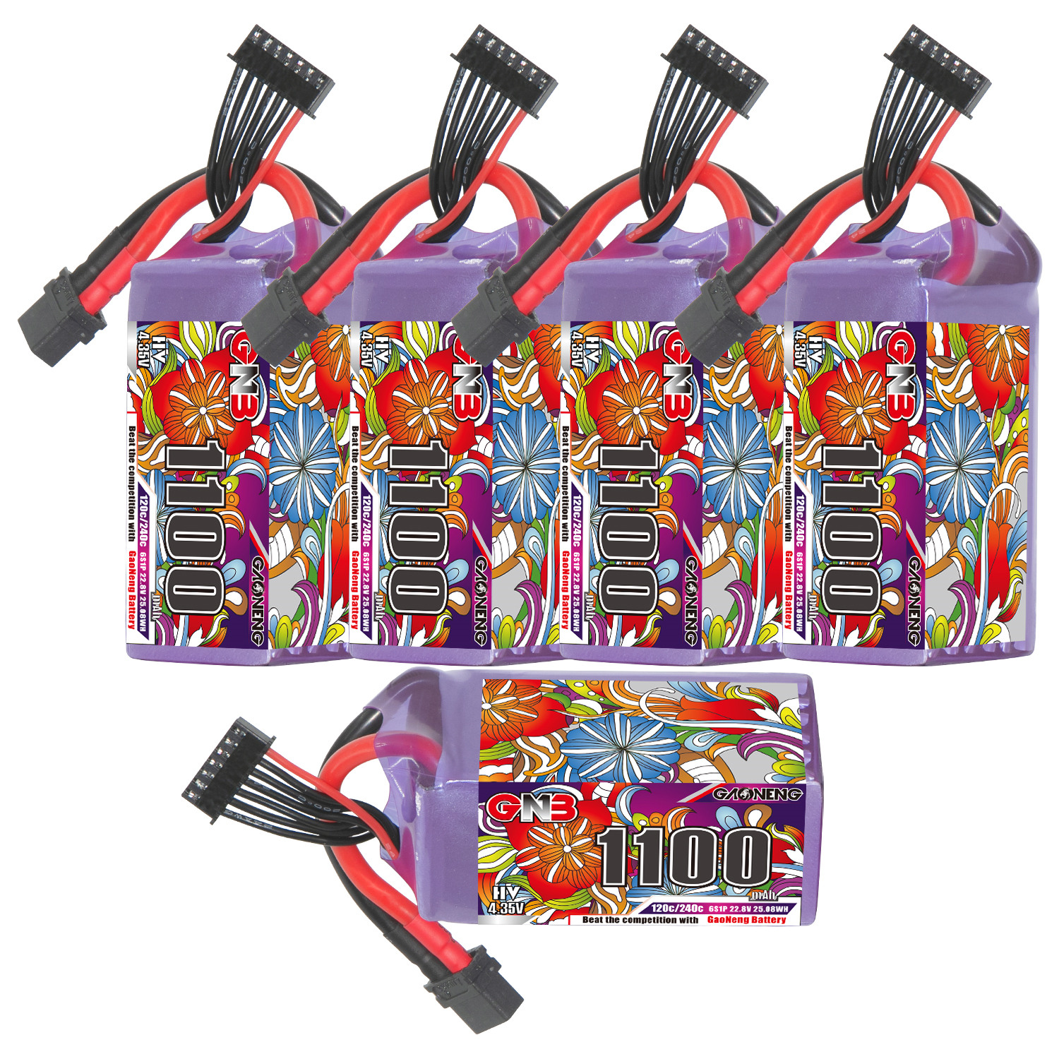 GAONENG GNB LiHV 6S 22.8V 1100mAh 120C XT60 RC LiPo Battery FPV Drone