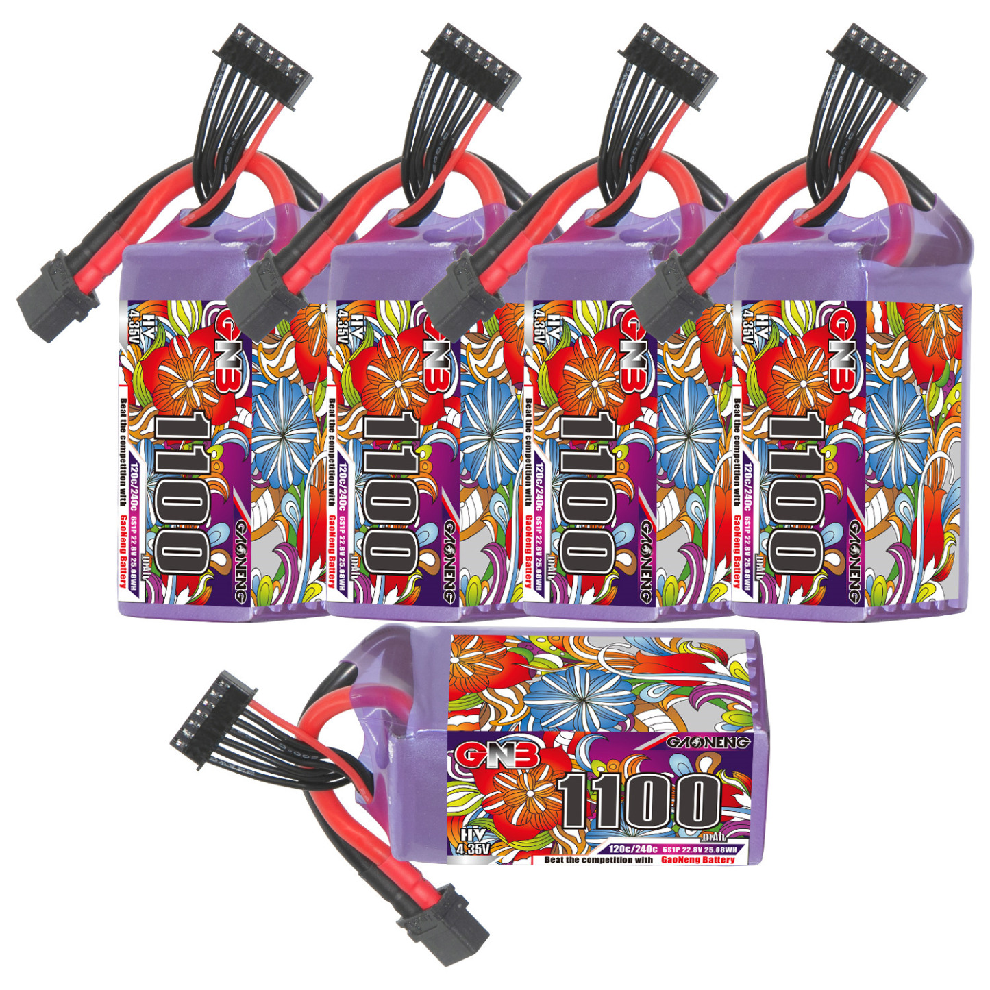 GAONENG GNB LiHV 6S 22.8V 1100mAh 120C XT60 LiPo Battery