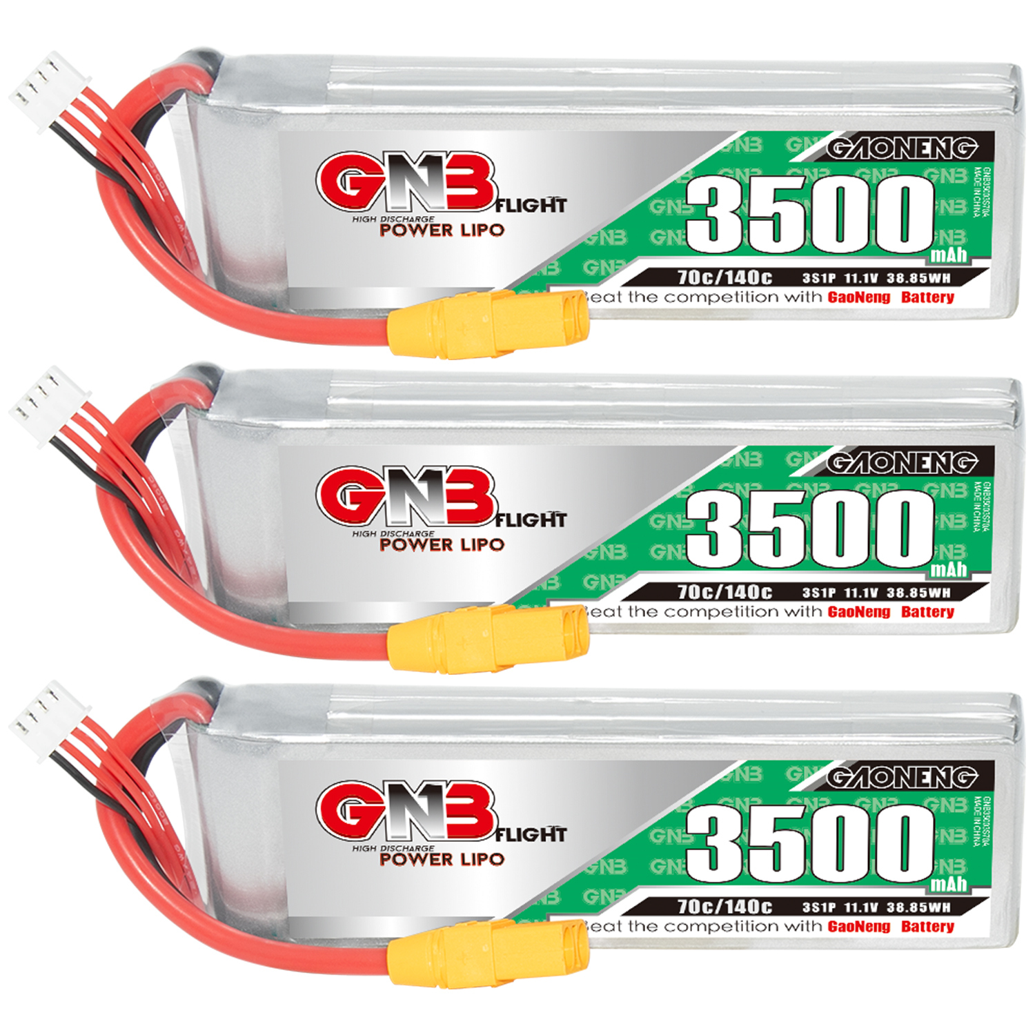 GAONENG GNB 3S 11.1V 3500mAh 70C LiPo Battery XT90
