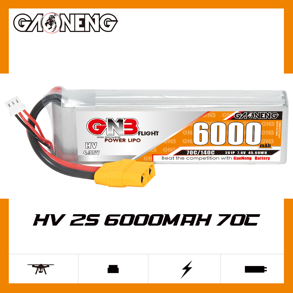 GAONENG GNB HV 2S 7.6V 6000mAh 70C LiPo Battery XT90