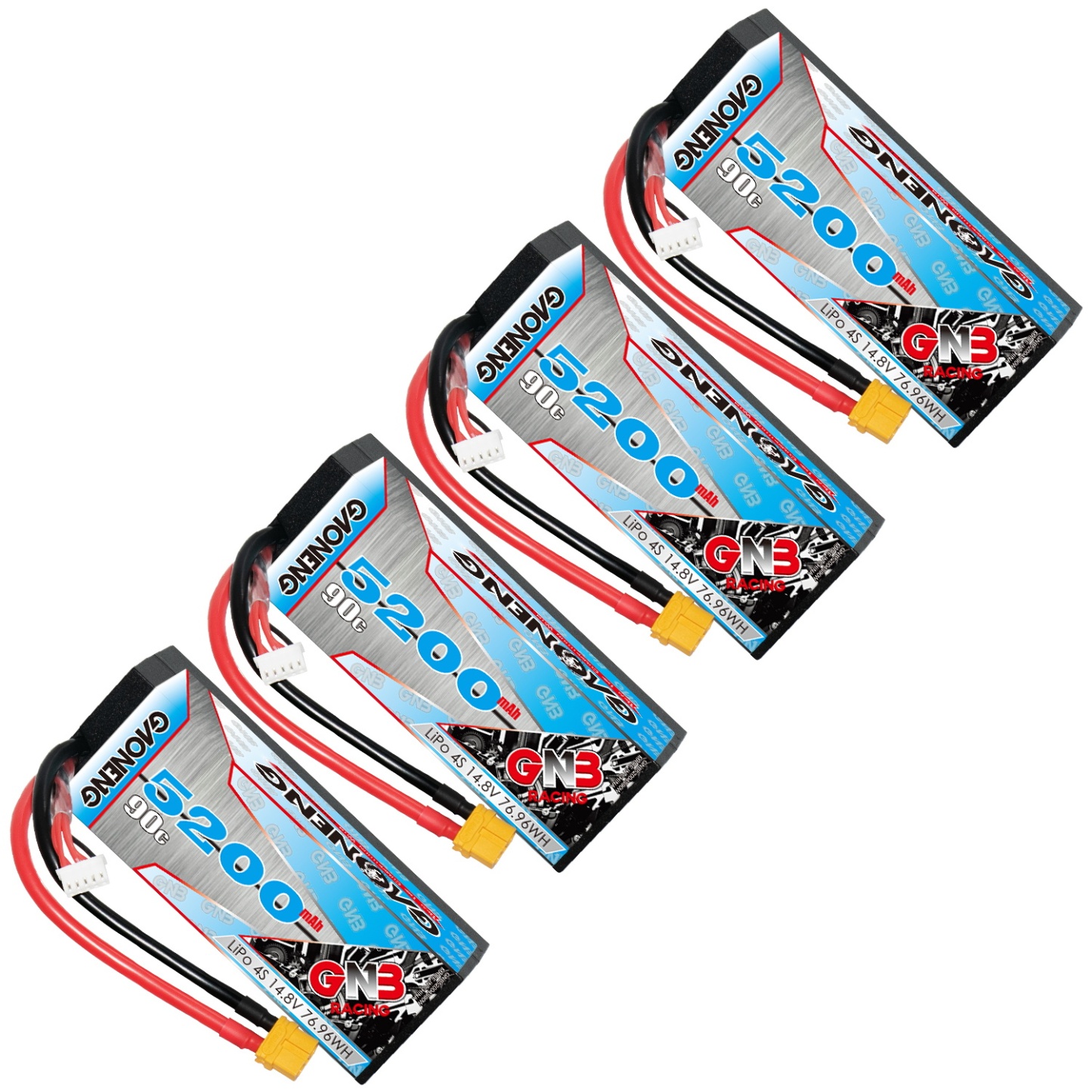 GAONENG GNB 4S 14.8V 5200mAh 90C Cabled Hard Case LiPo Battery XT60